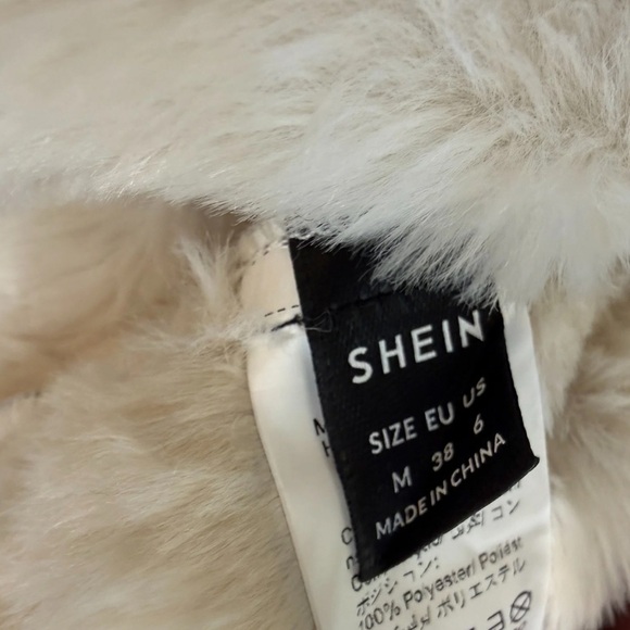 Black Faux Leather White Fur Pennylane Jacket - Picture 5 of 6